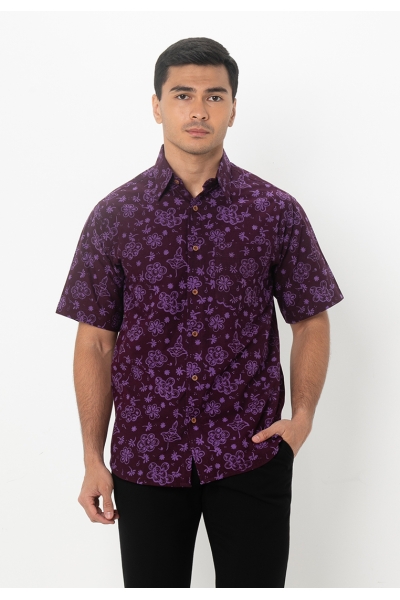 TUSCA MEN | Nuansa Batik Kemeja in Purple
