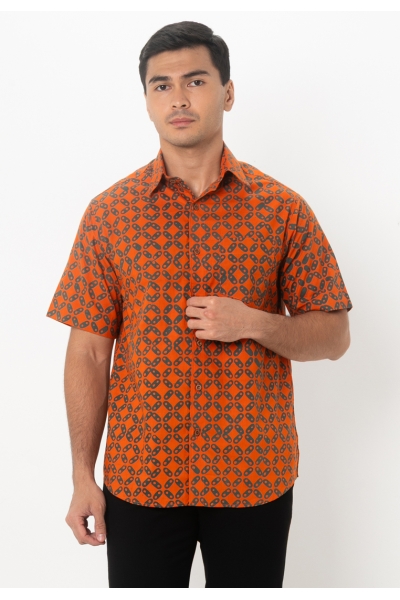 TUSCA MEN | Nuansa Batik Kemeja in Orange