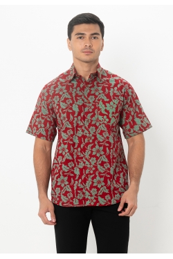 TUSCA MEN | Nuansa Batik Kemeja in Red
