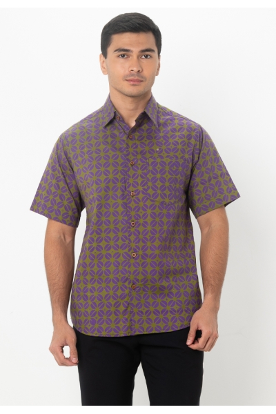 TUSCA MEN | Nuansa Batik Kemeja in Purple