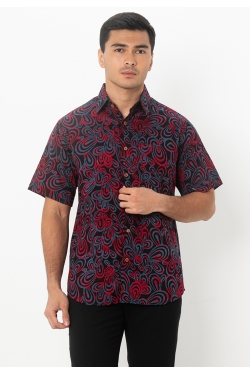TUSCA MEN | Nuansa Batik Kemeja in Black