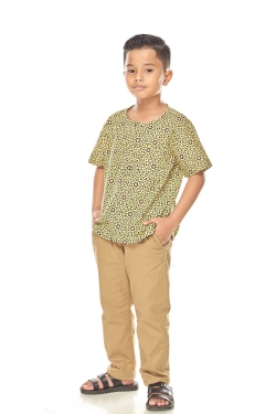 TUSCA KIDS | Adiwira Kids Batik Kurta in Yellow