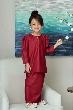 TUSCA KIDS : Alia Kids Kurung Pahang in Maroon