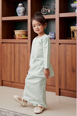 TUSCA KIDS : Alia Kids Kurung Pahang in Mint Green