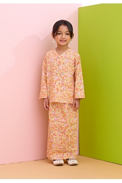 TUSCA KIDS : Amanda Kids Kurung Kedah in Pastel Orange