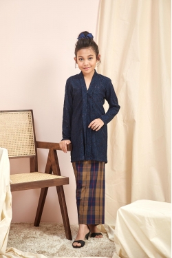 TUSCA KIDS : Audrey Kids Kebaya in Navy Blue