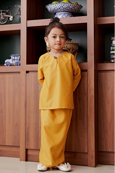 TUSCA KIDS : Dania Kids Kurung Kedah in Mustard TUSCA KIDS : Dania Kids Kurung Kedah in Mustard