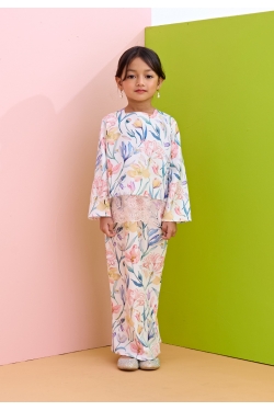 TUSCA KIDS : Sara Kids Kurung Mini in White