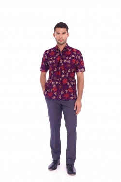 TUSCA MEN | Eusoff Classic Batik Kemeja in Purple