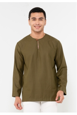 TUSCA MEN | Leon Long Sleeves Classic Kurta in Army Green