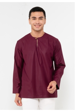 TUSCA MEN | Leon Long Sleeves Classic Kurta in Burgundy