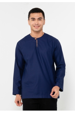 TUSCA MEN | Leon Long Sleeves Classic Kurta in Dark Blue