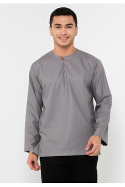 TUSCA MEN | Leon Long Sleeves Classic Kurta in Dark Grey