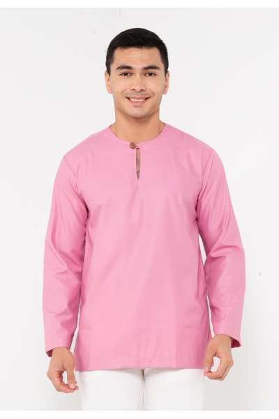 TUSCA MEN | Leon Long Sleeves Classic Kurta in Dusty Pink TUSCA MEN | Leon Long Sleeves Classic Kurta in Dusty Pink
