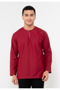 TUSCA MEN | Leon Long Sleeves Classic Kurta in Maroon