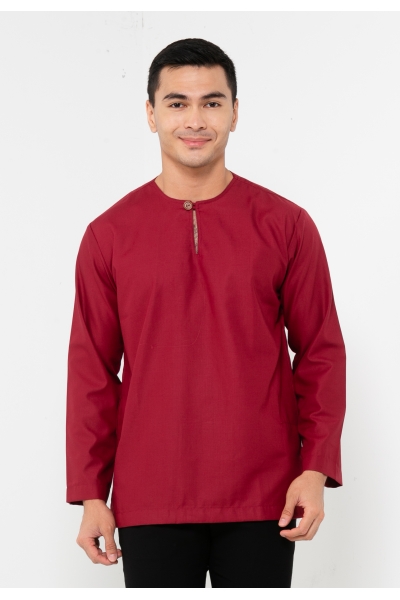 TUSCA MEN | Leon Long Sleeves Classic Kurta in Maroon TUSCA MEN | Leon Long Sleeves Classic Kurta in Maroon