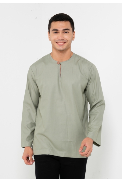 TUSCA MEN | Leon Long Sleeves Classic Kurta in Moss Green TUSCA MEN | Leon Long Sleeves Classic Kurta in Moss Green