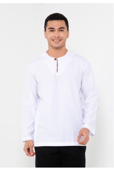 TUSCA MEN | Leon Long Sleeves Classic Kurta in White TUSCA MEN | Leon Long Sleeves Classic Kurta in White