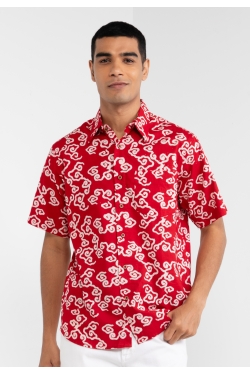 TUSCA MEN | Nuansa Batik Kemeja in Red Chili