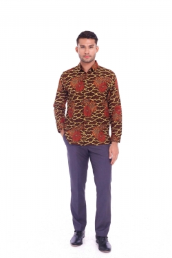 TUSCA MEN | Zayn Classic Batik Kemeja in Brown