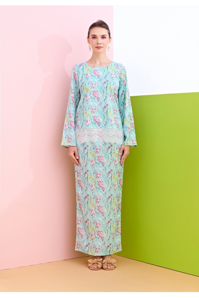 TUSCA WOMEN: Leona Kurung Mini in Mint Green   TUSCA WOMEN: Leona Kurung Mini in Mint Green