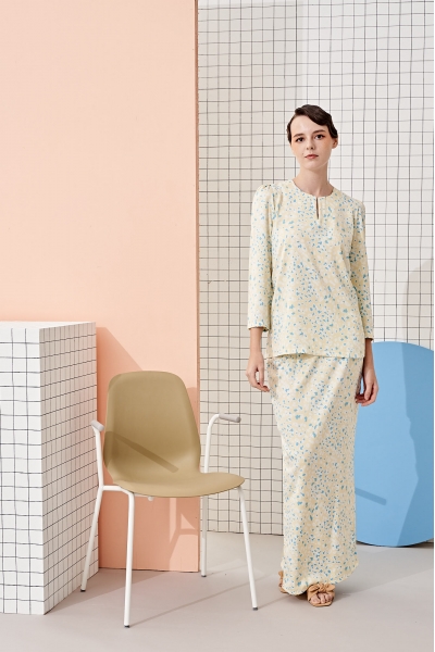 TUSCA WOMEN: Zara Kurung Mini in Yellow TUSCA WOMEN: Zara Kurung Mini in Yellow